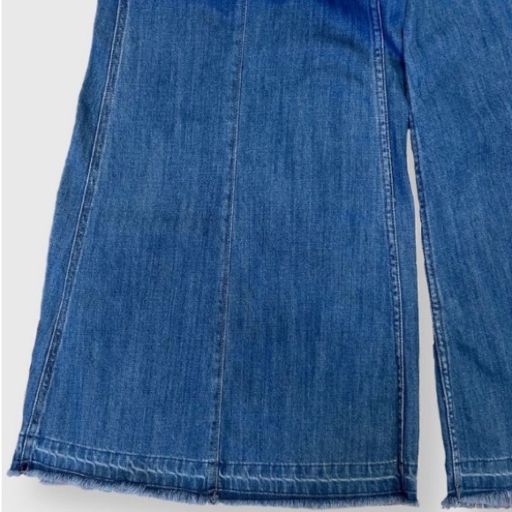 FREE PEOPLE Jeans CLEAR BLUE Wide Leg Size 29 - Picture 5 of 7